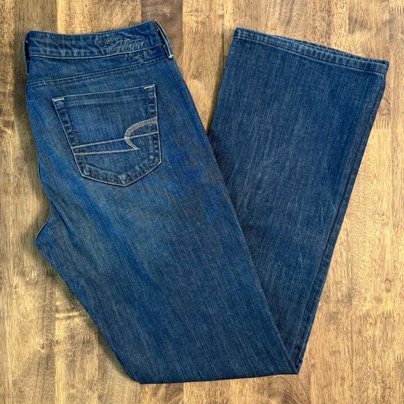 American Eagle Outfitters Women's True Boot Low Rise Denim Jean Blue Size 8 - Picture 8 of 9